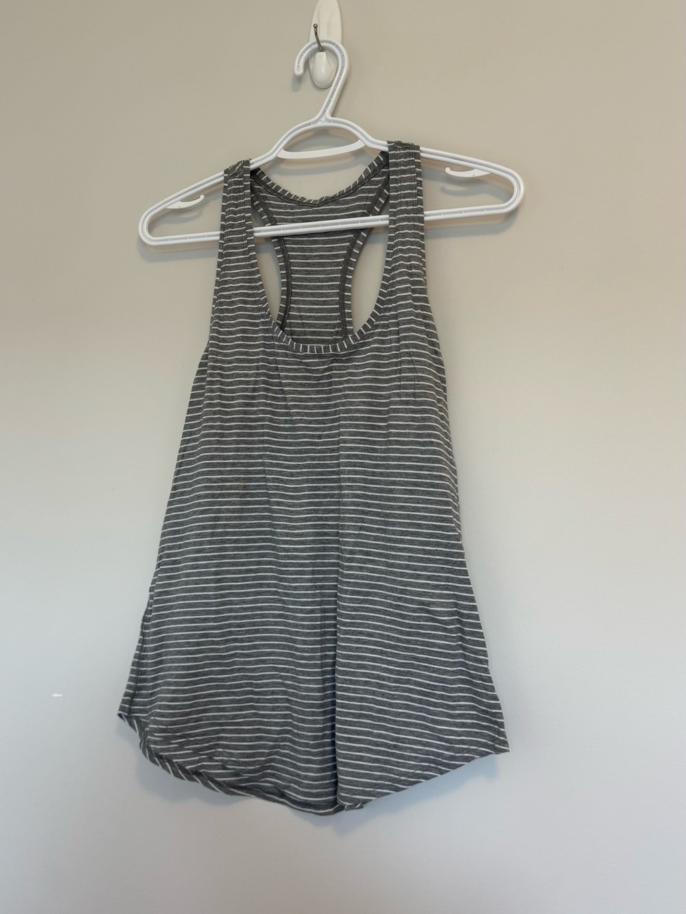 Lululemon Striped Racerback Tank Top - Gray/White